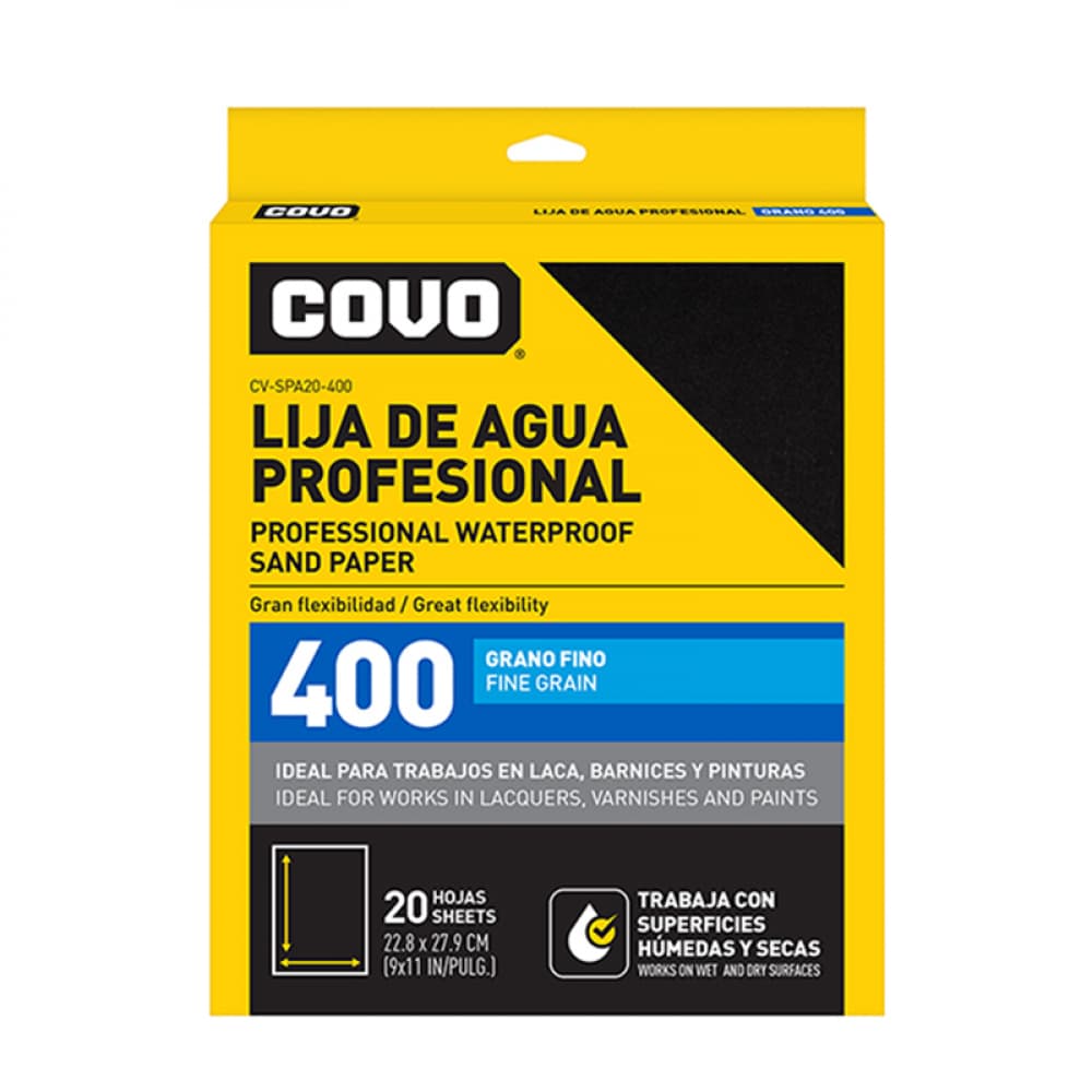 Set de 20 lijas de agua profesional grano fino 400 Covo - Imagen 1