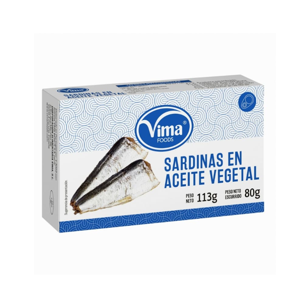 Sardinas en aceite vegetal Vima Foods (113 g / 3.98 oz) - Imagen 1