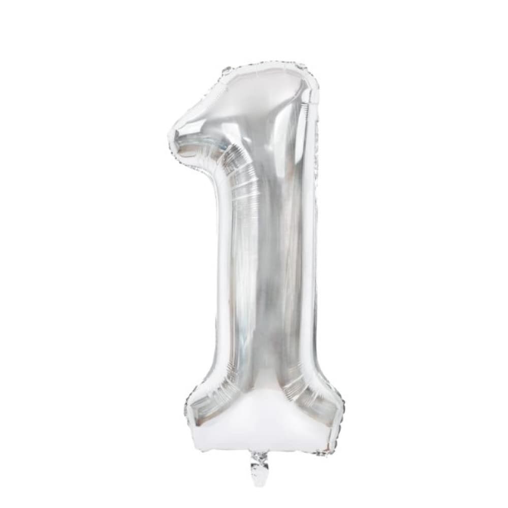 Globo plateado Número 1 Balloon (32 pulgadas) - Imagen 1