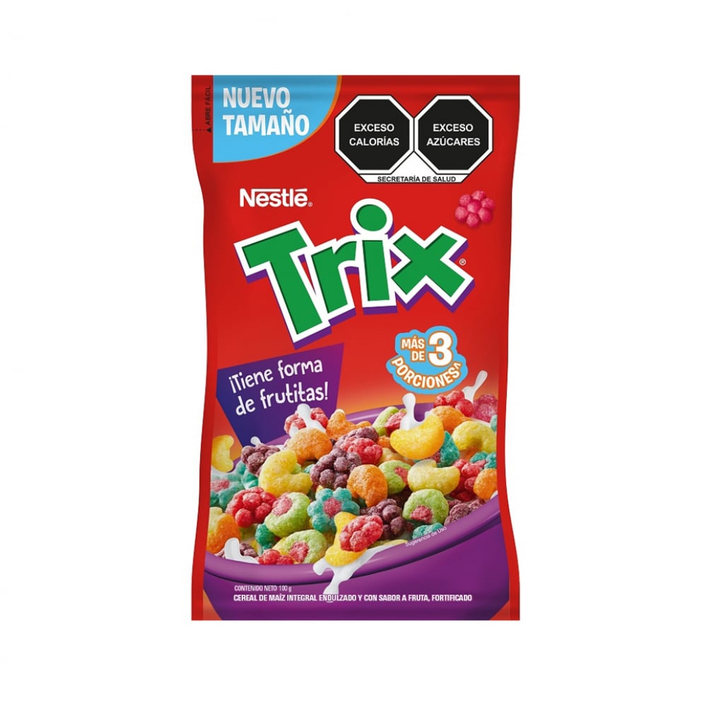 Cereal de maíz integral endulzado sabor a frutas Trix Nestlé (100 g / 3.52 oz) - Imagen 1