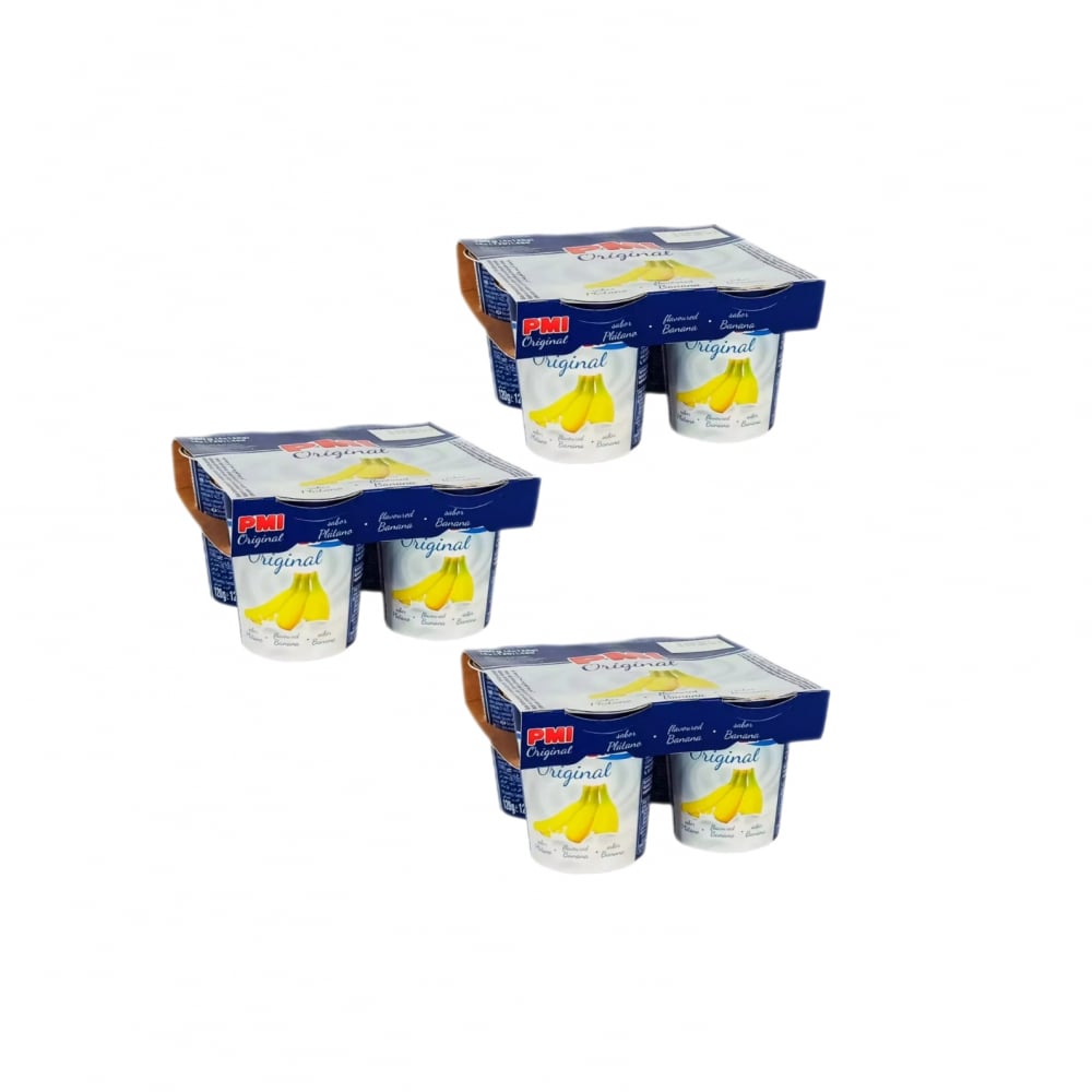 Yogurt sabor plátano Pmi Original (12 x 120 g / 4.23 oz) - Imagen 1