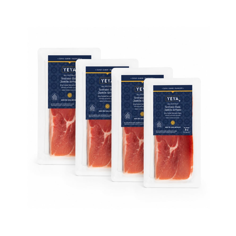 Jamón Serrano en lonchas YEYA (4 x 85 g / 3 oz) - Imagen 1