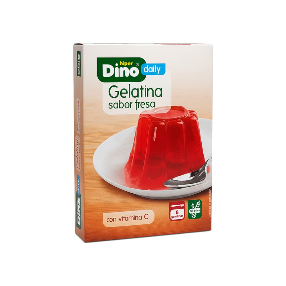 Gelatina sabor fresa con vitamina C Hiper Dino (170 g / 5.9 oz) - Imagen 1