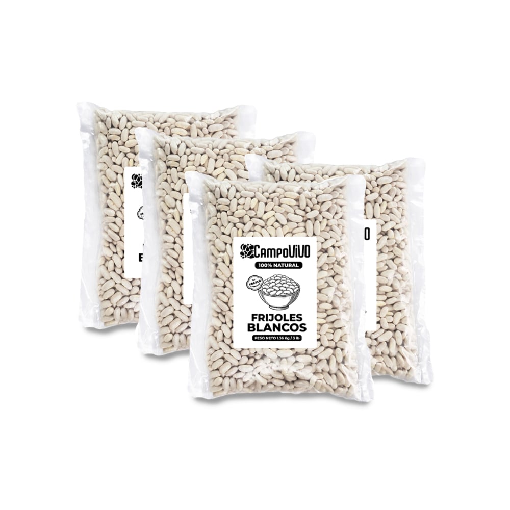 Frijoles blancos Campo Vivo (4 x 1.36 kg / 3 lb) - Imagen 1