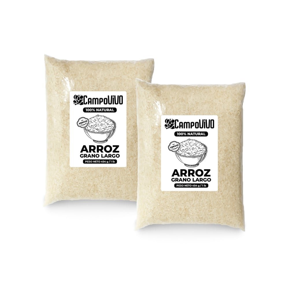 Arroz de grano largo Campo Vivo (2 x 454 g / 1 lb) - Imagen 1