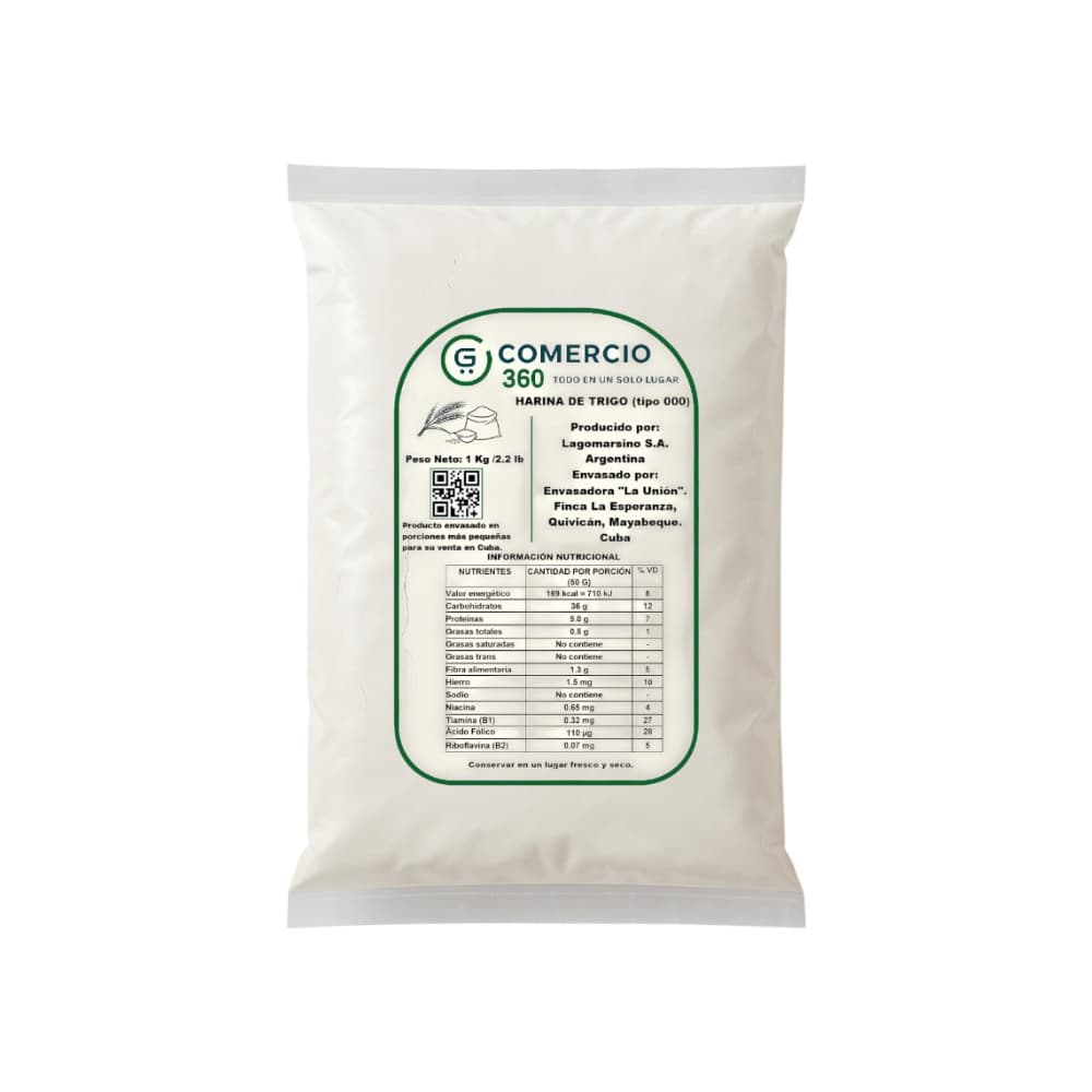 Harina de trigo tipo 000 Comercio-360 (1 kg / 2.2 lb) - Imagen 1