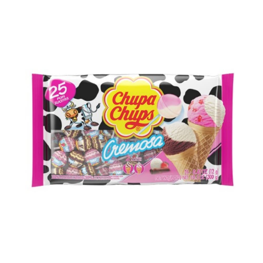 Paquete de chupa chupa cremoso sabores surtidos tipo helado Chupa Chups (300 g / 10.58 oz) - Imagen 1