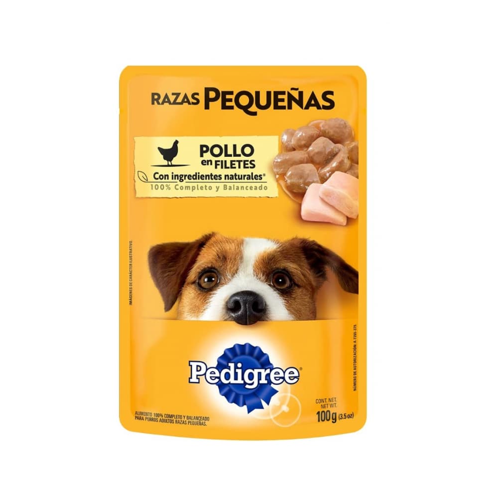 Comida para perros razas pequeñas sabor pollo en filete Pedigree (100 g / 3.5 oz) - Imagen 1