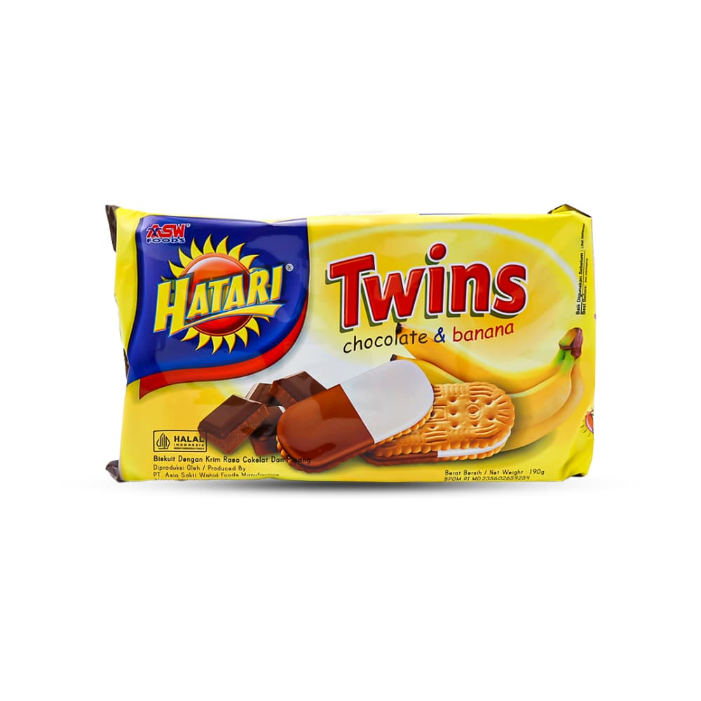 Galletas con crema sabor chocolate y banana Hatari (190 g / 6.70 oz) - Imagen 1