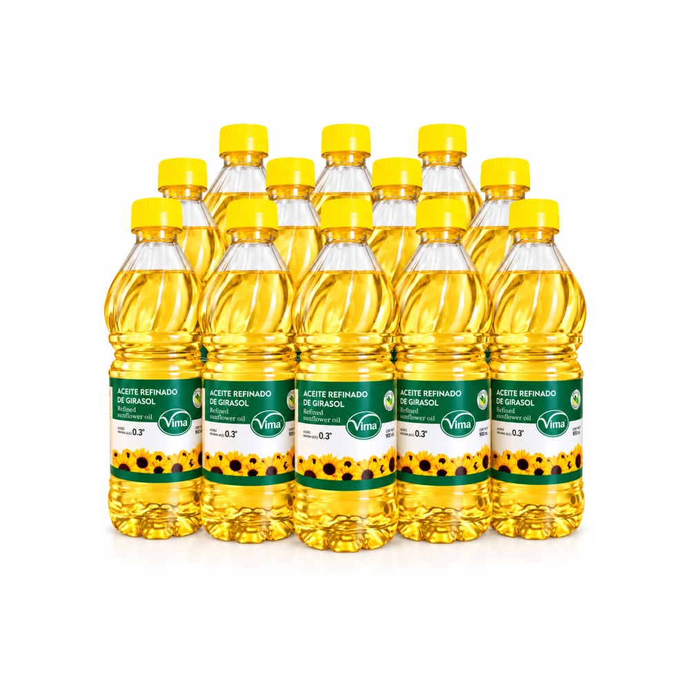 Aceite refinado de girasol Vima Foods (12 x 700 ml) - Imagen 1
