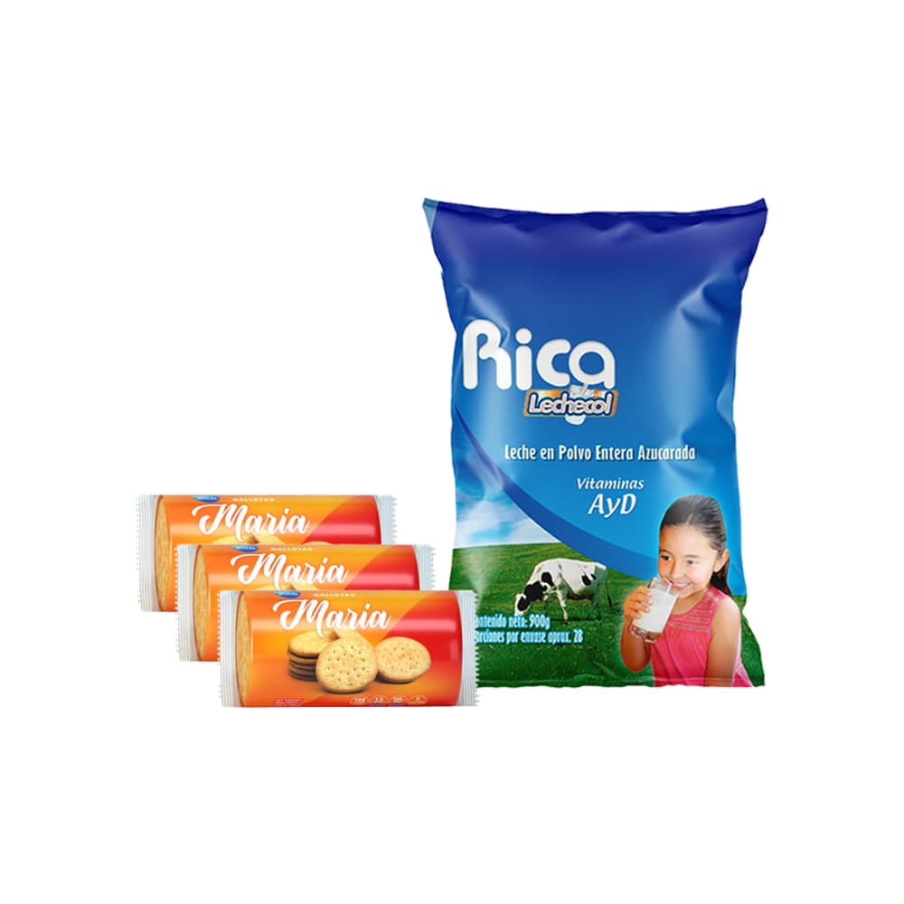 Combo de leche entera azucarada + galletas maria - Imagen 1