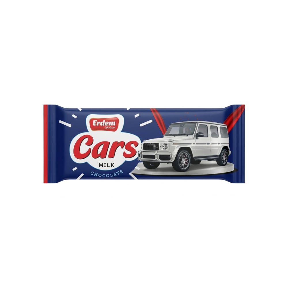 Tableta de chocolate con leche Erdem Cars (27 g / 0.95 oz) - Imagen 1