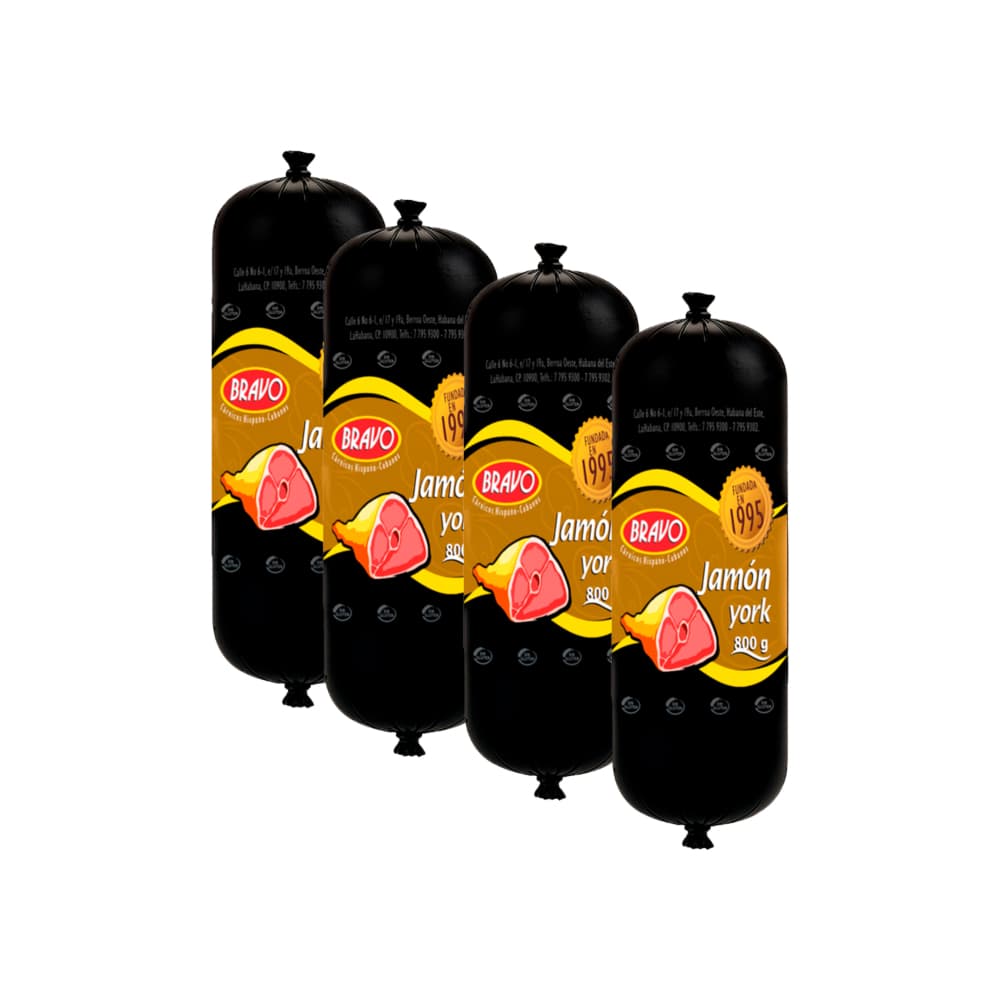 Jamón York Bravo (4 x 800 g / 1.76 lb) - Imagen 1
