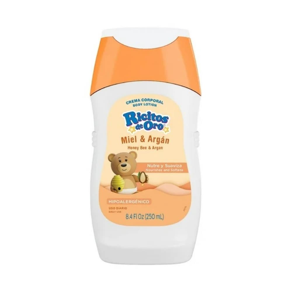 Crema corporal para bebé miel y argán Ricitos de Oro (250 ml / 8.4 fl oz) - Imagen 1