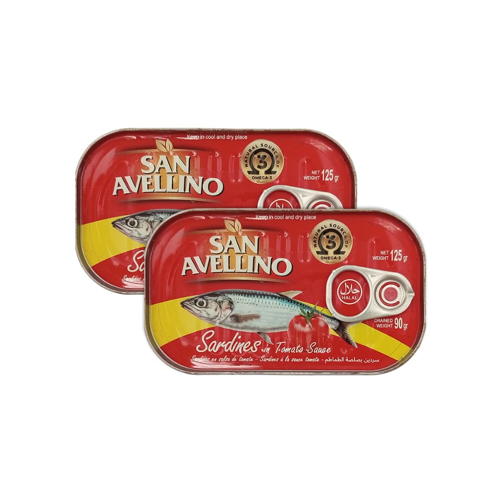 Sardinas en salsa de tomate San Avellino (2 x 125 g / 4.41 oz) - Imagen 1