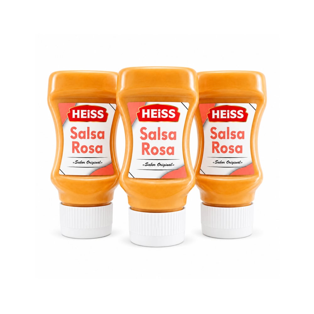 Salsa rosa sabor original Heiss (3 x 260 g / 9 oz) - Imagen 1