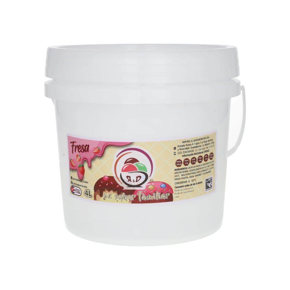 Helado sabor fresa R&D (4 L) - Imagen 1