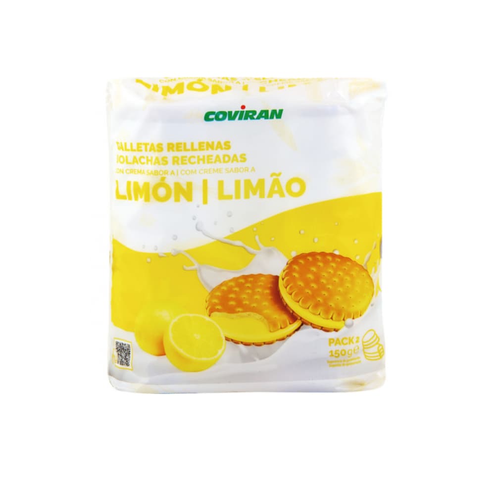 Galletas rellenas limón Coviran (150 g / 5.28 oz) - Imagen 1