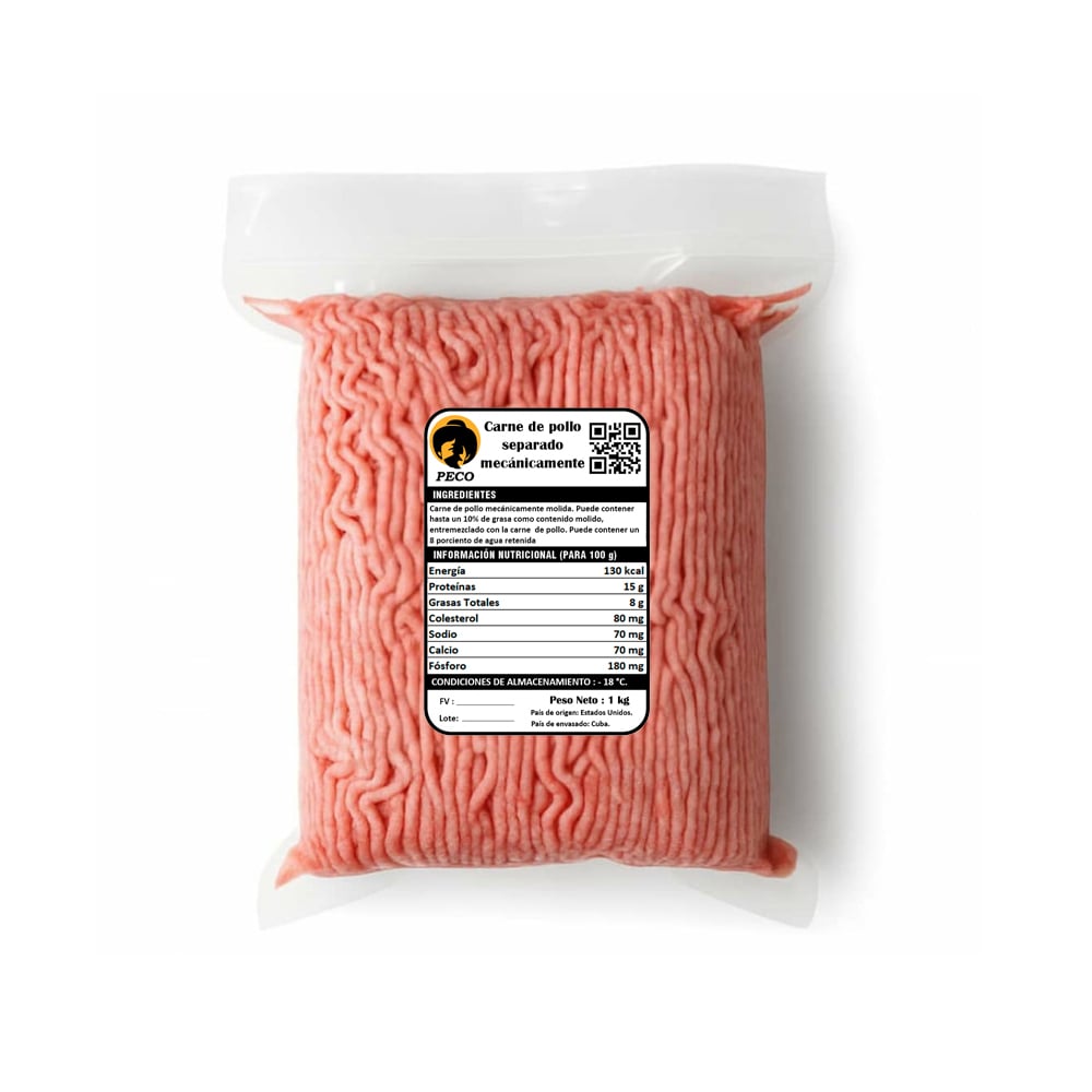 Carne de pollo separado mecánicamente Peco (1 kg / 2.2 lb) - Imagen 1