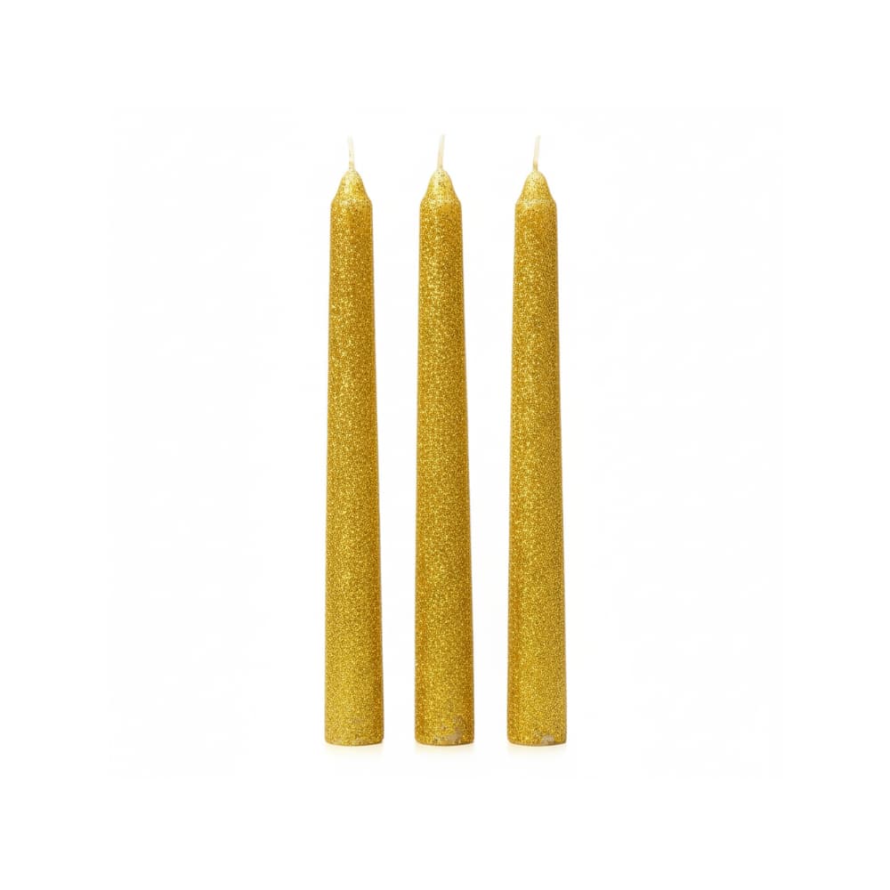 Set de 3 velas lisas color oro 15 cm Casa y Menaje - Imagen 1