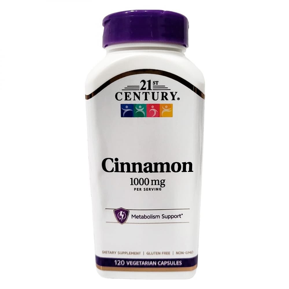Suplemento dietético con canela 1000 mg 21st Century (120 cápsulas) - Imagen 1