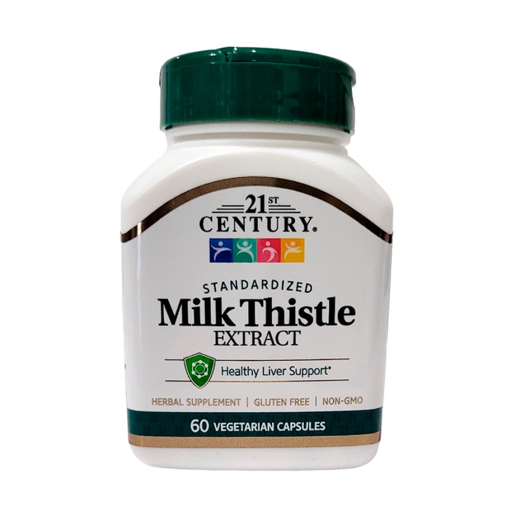 Extracto de cardo mariano estandarizado175 mg 21st Century (60 cápsulas) - Imagen 1
