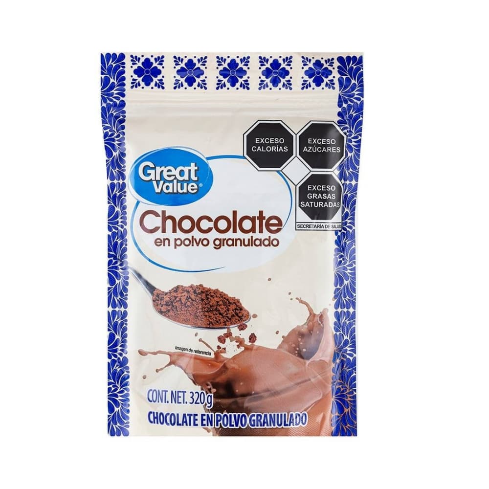 Chocolate en polvo granulado Great Value (320 g / 11.29 oz) - Imagen 1