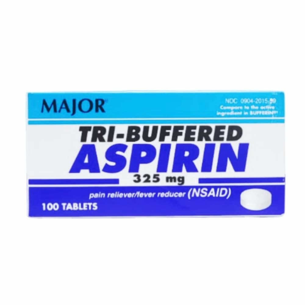 Aspirina tritamponada. Ácido acetilsalicílico 325 mg Major (100 tabletas) - Imagen 1
