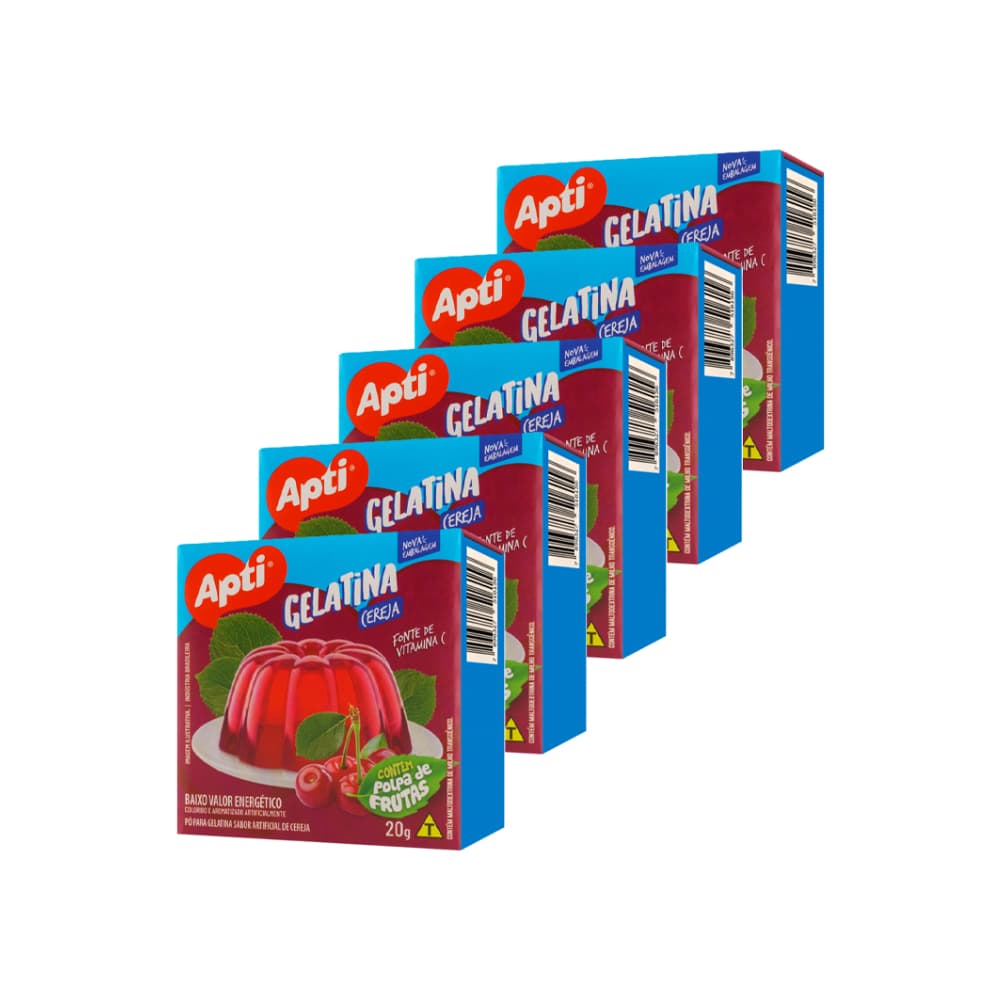 Gelatina sabor cereza (5 x 20 g) - Imagen 1
