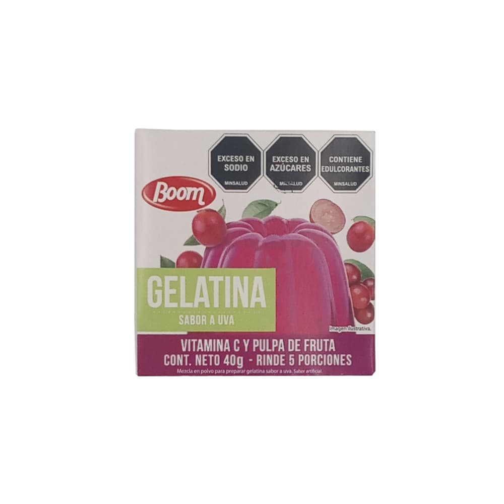 Gelatina sabor uva Boom (40 g / 1.41 oz) - Imagen 1