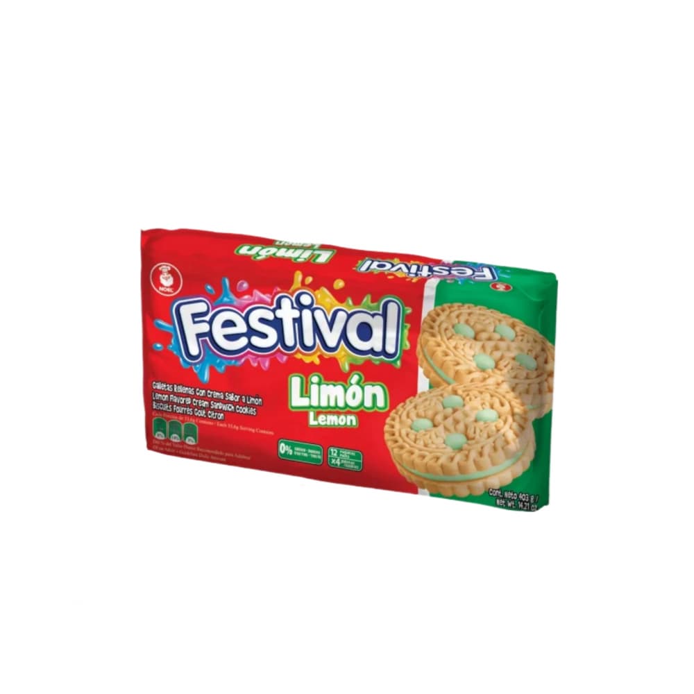 Galletas dulces rellenas con crema sabor limón Festival (403 g / 14.2 oz) - Imagen 1