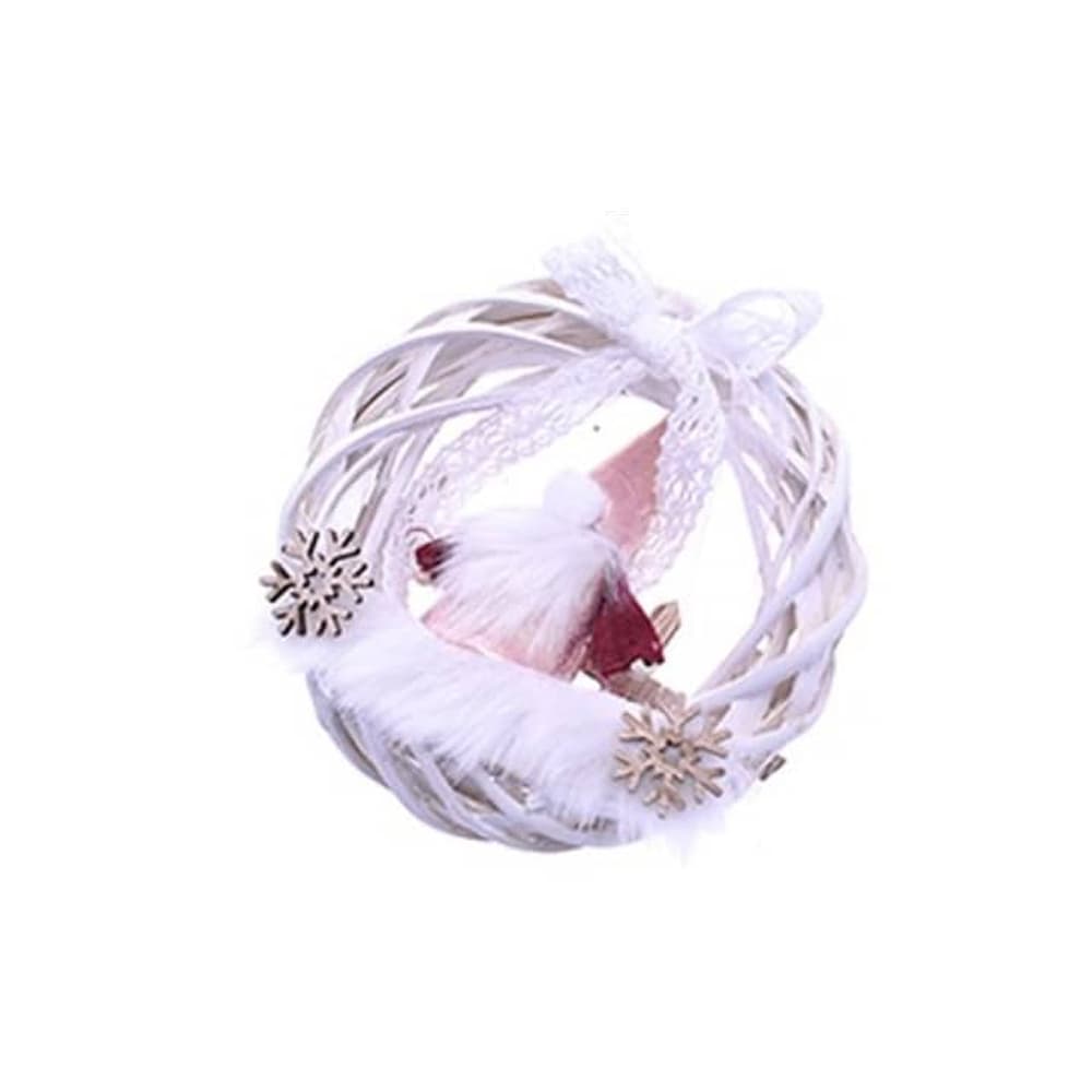 Corona navideña de madera de Papá Noel de 15 cm - Imagen 1