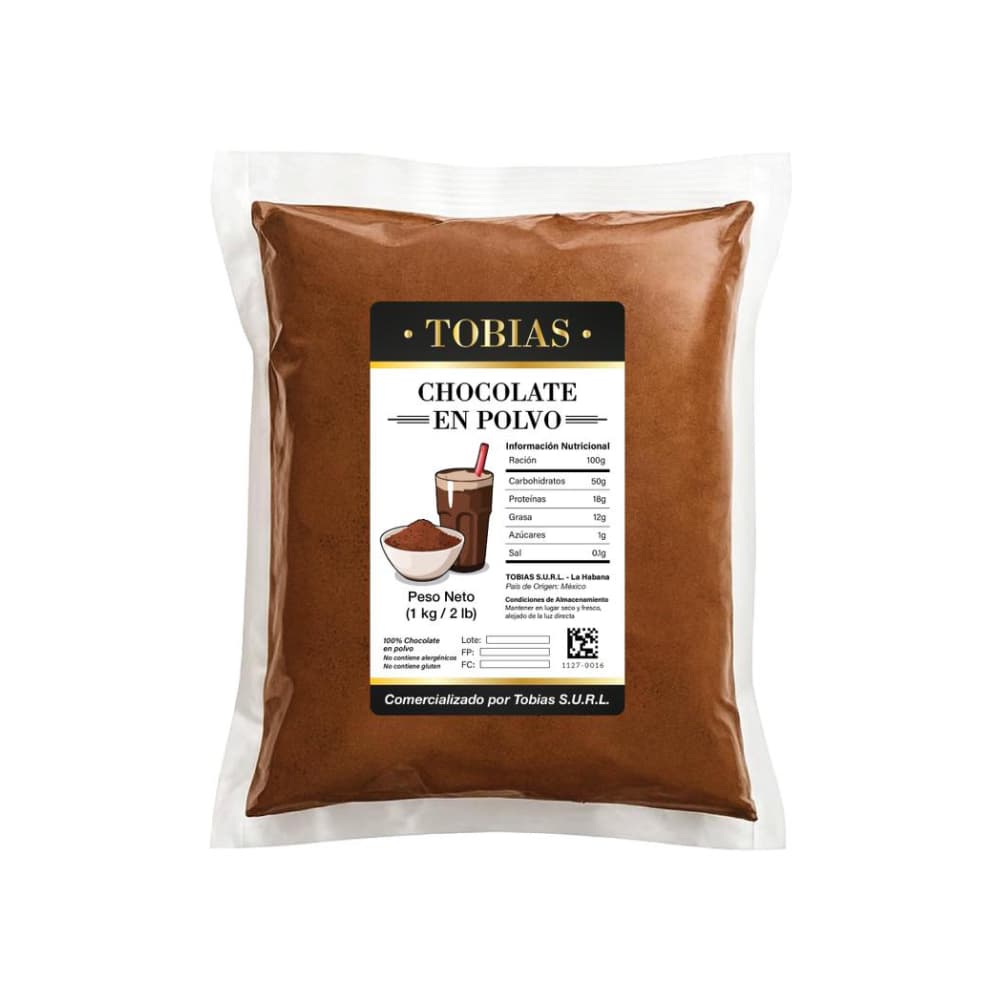 Chocolate en polvo Tobías (454 g / 1 lb) - Imagen 1