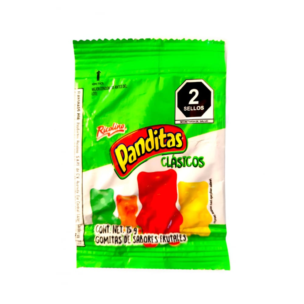 Gomita de sabores frutales Panditas Ricolino (15 g) - Imagen 1