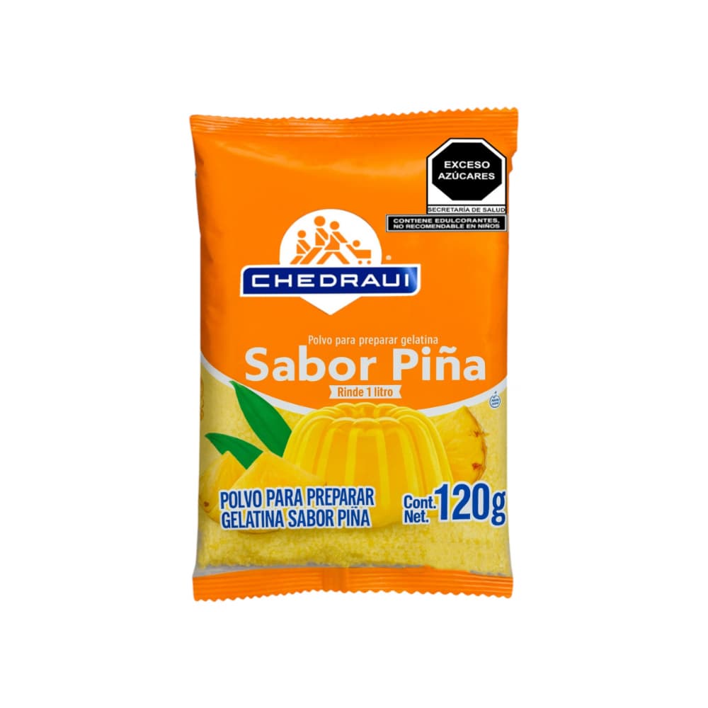 Polvo para preparar gelatina sabor piña Chedraui (120 g / 4.23 oz) - Imagen 1