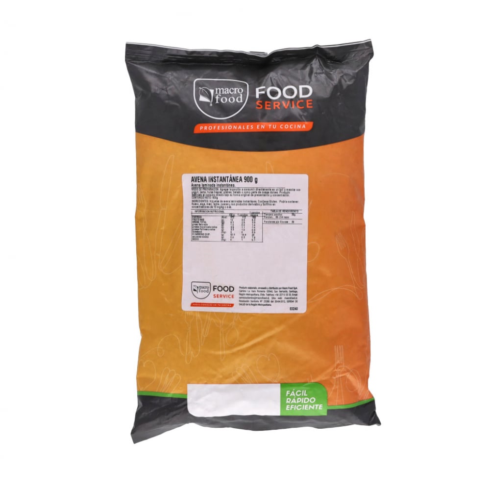 Avena instantánea Macro Food (900 g / 1.9 lb) - Imagen 1