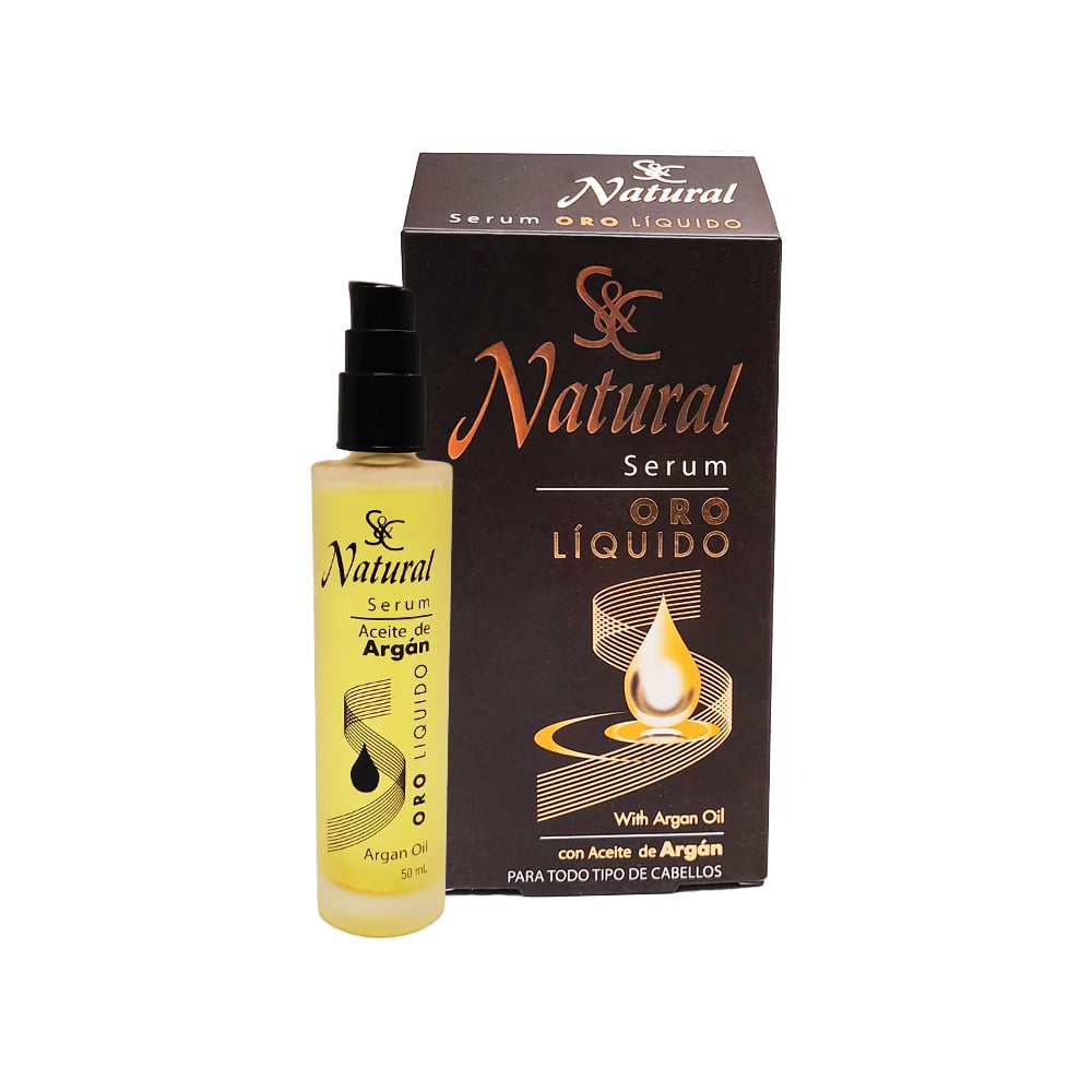Serum para el cabello Oro Líquido con aceite de argán Natural S&C (50 ml) - Imagen 1
