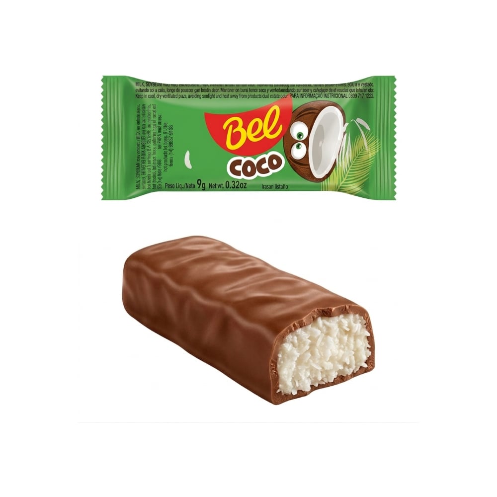 Bombón de chocolate relleno de crema de coco Bel (9 g / 0.32 oz) - Imagen 1