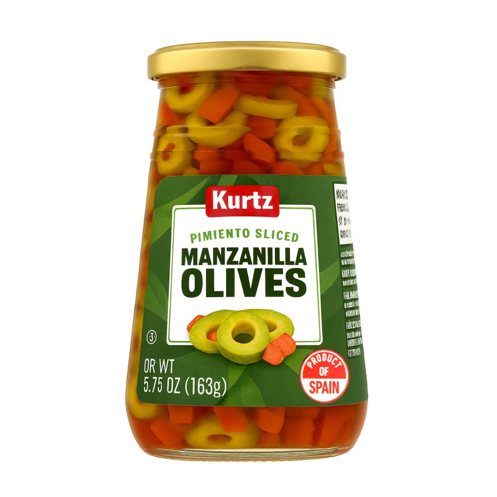Aceitunas manzanilla en rodajas con pimiento Kurtz (163 g / 5.57 oz) - Imagen 1