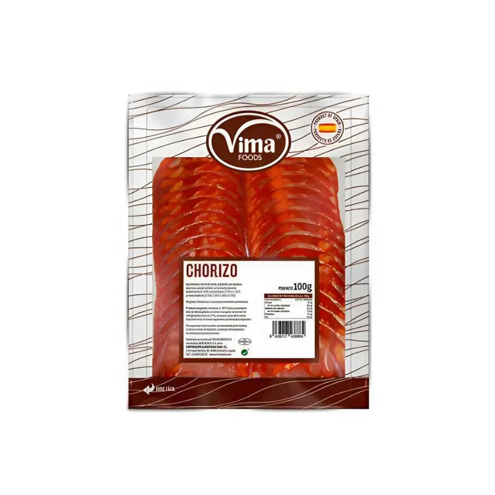 Chorizo en lonchas Vima Foods (100 g / 3.52 oz) - Imagen 1