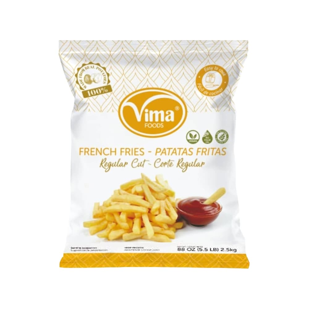 Papas prefritas corte regular Vima Foods (2.5 kg / 5.5 lb) - Imagen 1