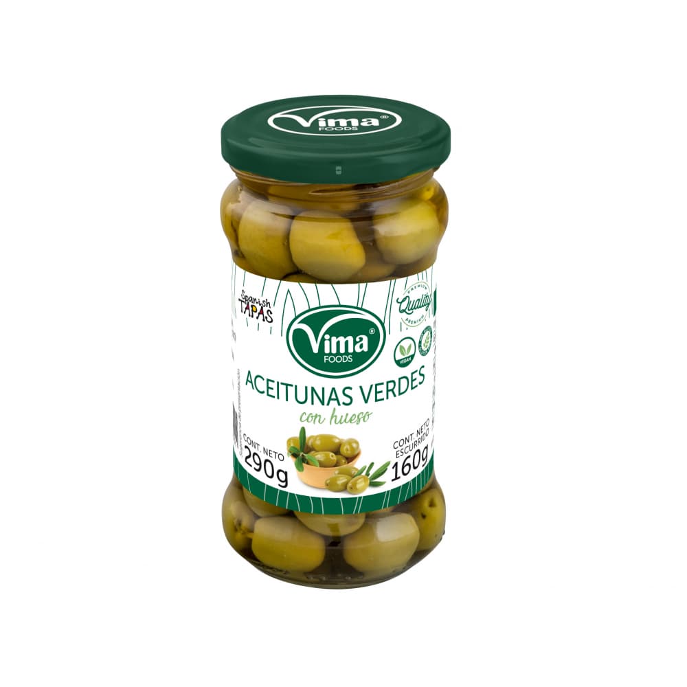 Aceitunas verdes con hueso Vima Foods (290 g / 10.23 oz) - Imagen 1