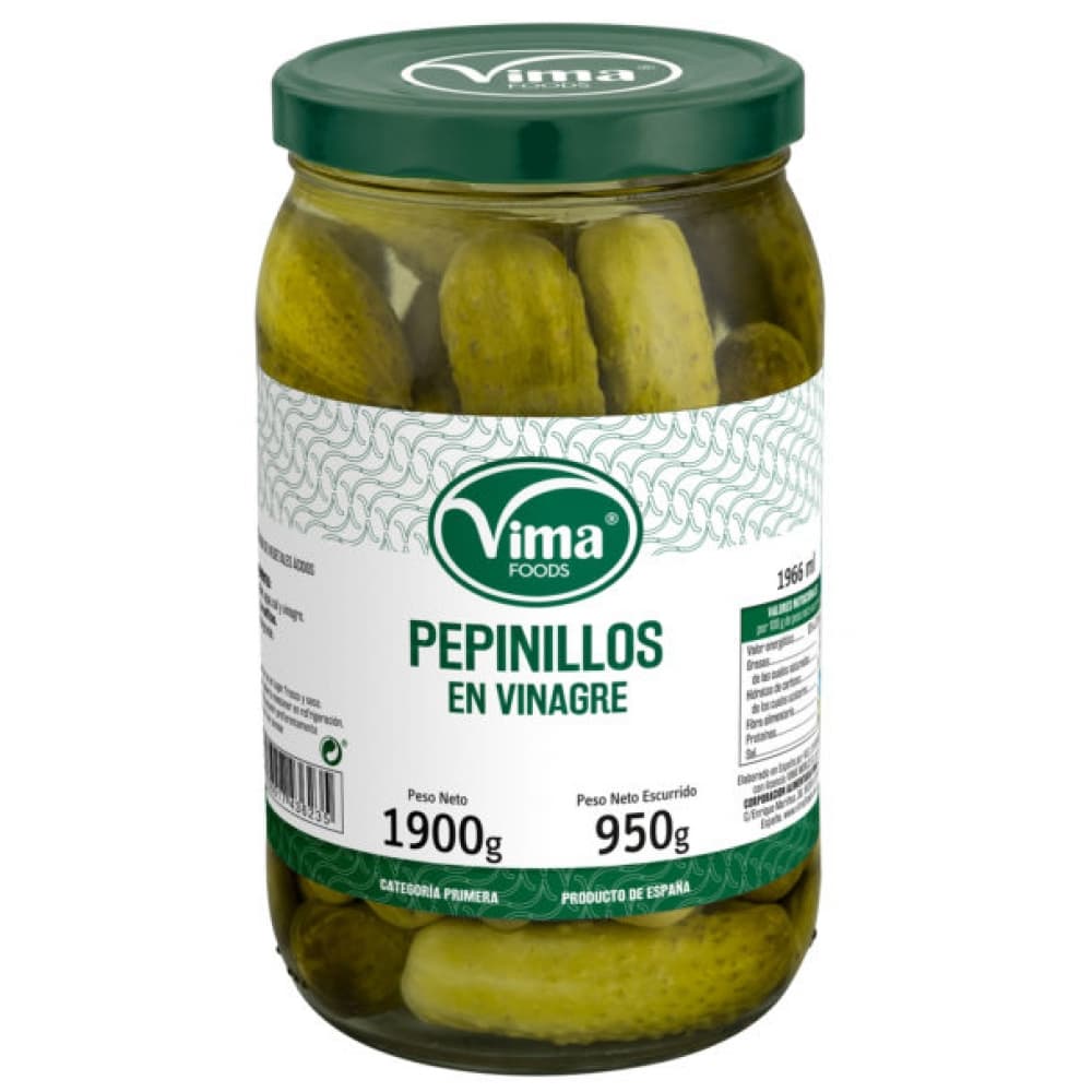 Pepinillos en vinagre Vima Foods (1.9 kg / 4.18 lb) - Imagen 1