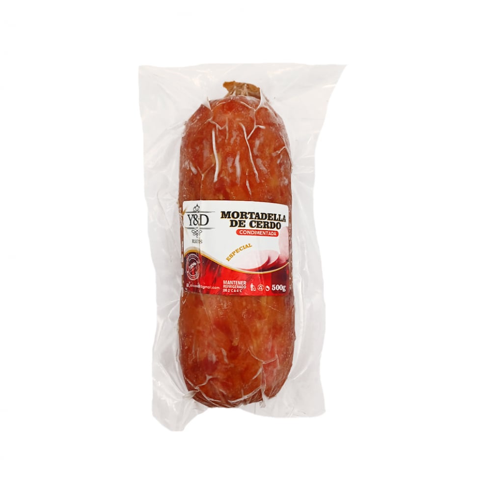 Mortadella especial de cerdo condimentada Y&D Ricos (500 g / 1.1 lb) - Imagen 1