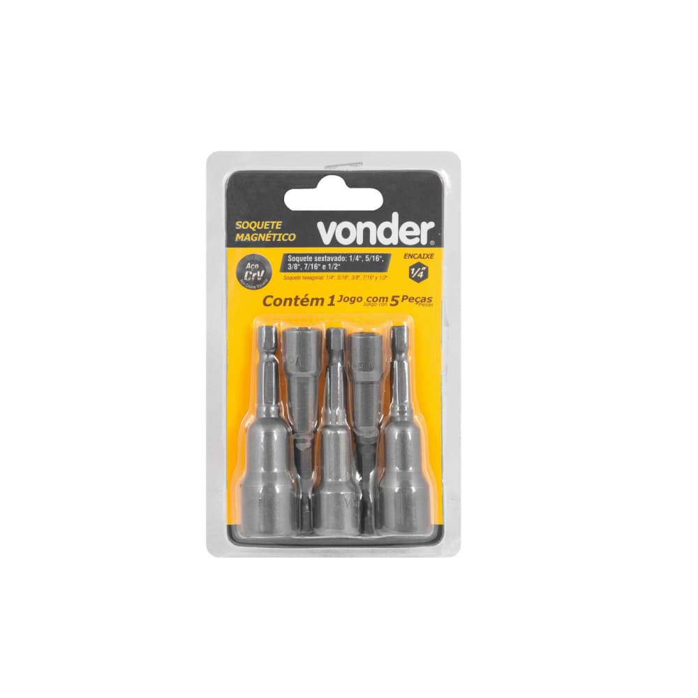 Juego de 5 cubos magnéticos en pulgadas Vonder - Imagen 1