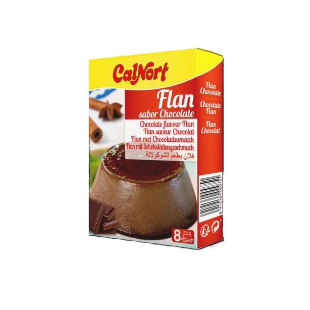 Flan sabor chocolate Calnort (130 g / 4.59 oz) - Imagen 1