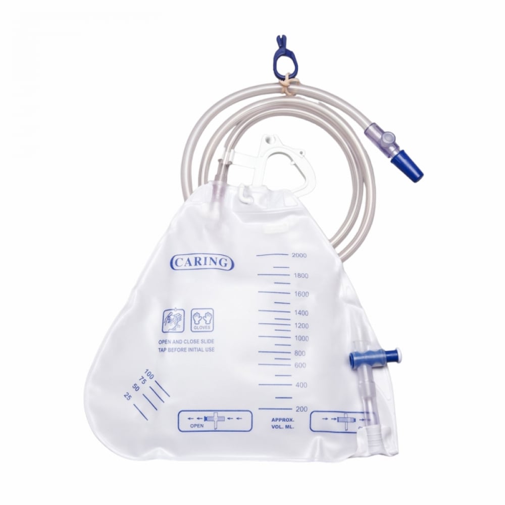 Bolsa de drenaje urinario con válvula antirreflujo Medline 2000 ml - Imagen 1