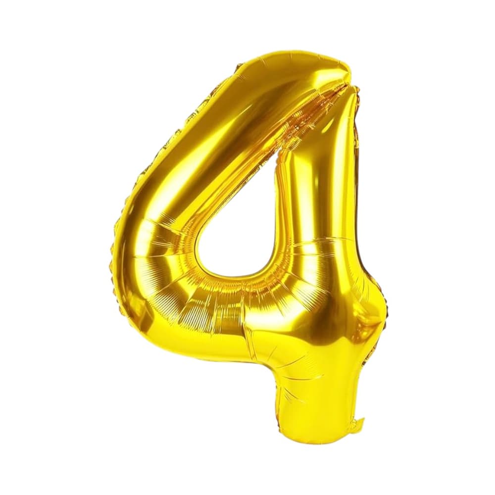 Globo dorado Número 4 Balloon (32 pulgadas) - Imagen 1
