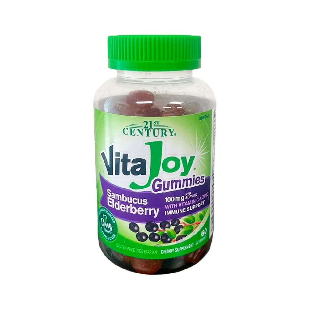 Gomitas de saúco con Vitamina C y Zinc VitaJoy 100 mg 21st Century (60 gomitas) - Imagen 1