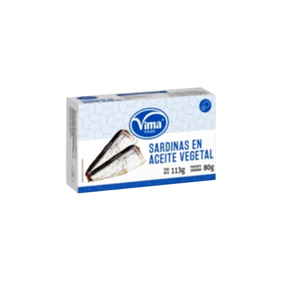 Sardinas en aceite vegetal Vima Foods (113 g / 3.98 oz) - Imagen 1